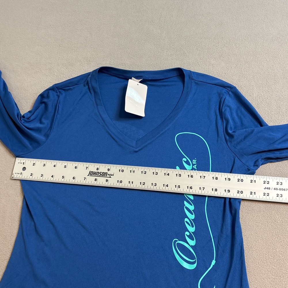 NWT Oceanic Gear Womens Tarpon Fish Graphic Long Sleeve Sun Shirt V-Neck Large - Picture 6 of 9
